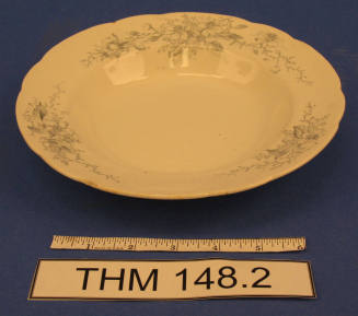 Soup Bowl with Grey Floral Pattern