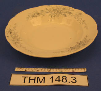 Soup Bowl with Grey Floral Pattern