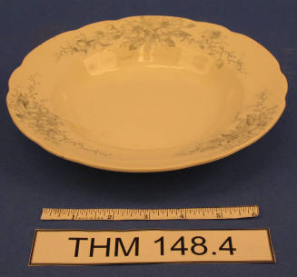 Soup Bowl with Grey Floral Pattern