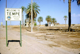 Photographic Slide - Welcome to Tempe Sign, looking east on Baseline Road