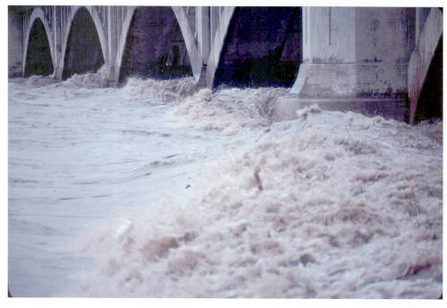 Photographic Slide - Salt River Flood and Bridge