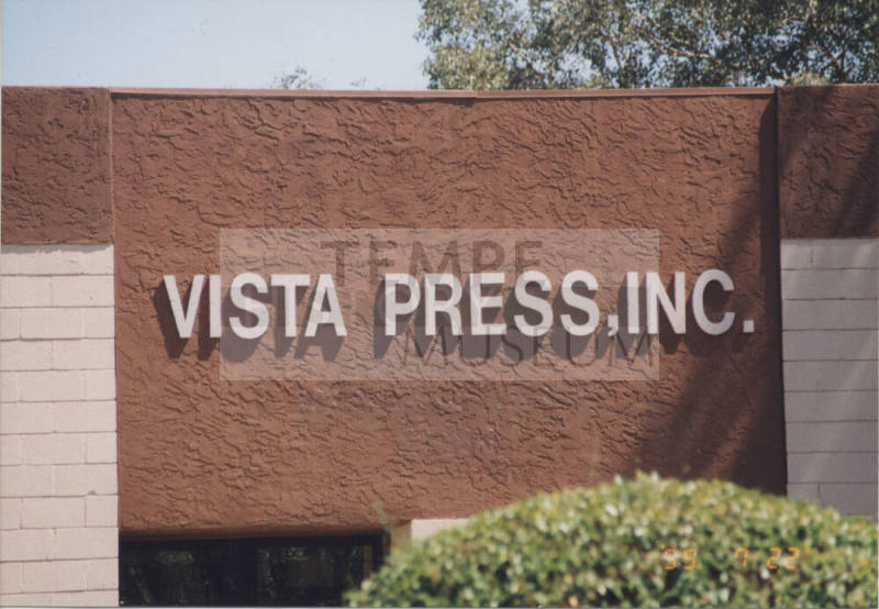 Vista Press, Incorporated - 3131 South Potter Drive - Tempe, Arizona