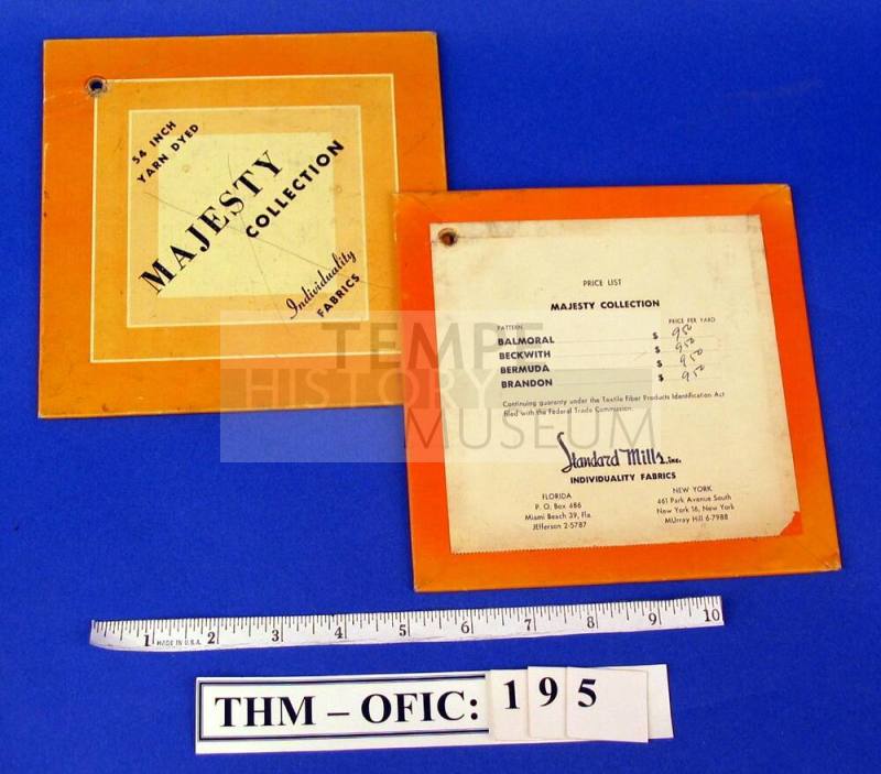 Sample covers, fabric