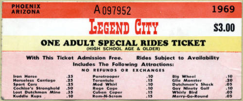 Legend City Special Rides Ticket
