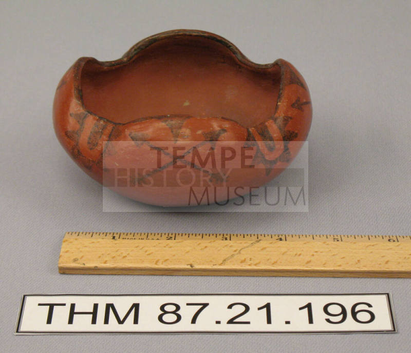 Indian style, hadn-turned pottery bowl