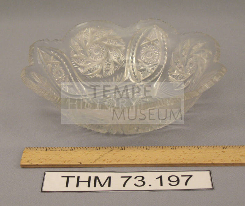 Decorated Glass Serving Bowl