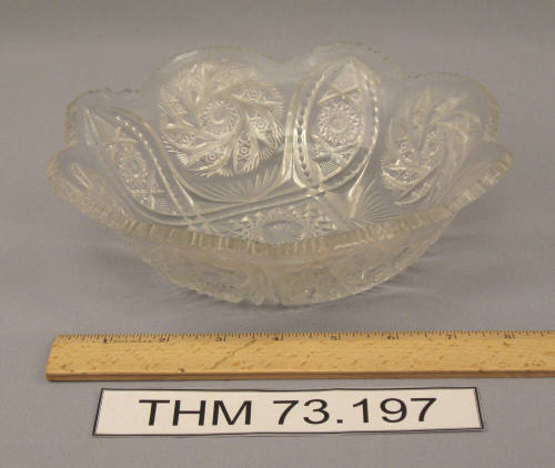 Decorated Glass Serving Bowl