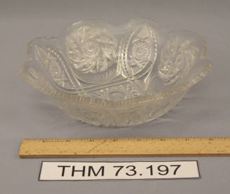 Decorated Glass Serving Bowl