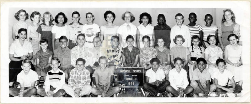 Class photograph, Mitchell School grade 6, 1956