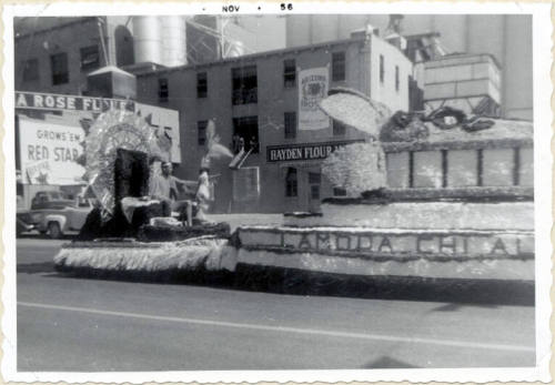 Parade Float on Mill Avenue, Arizona State College Homecoming 1956