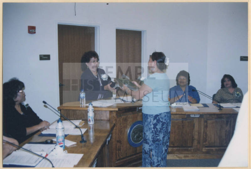 Guadalupe Mayor Cota Receives a Plaque Photo Print