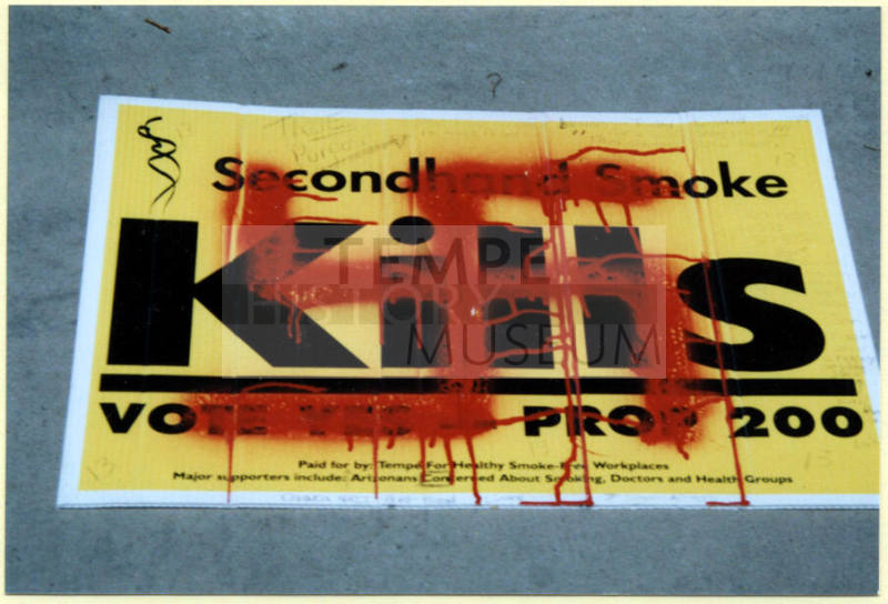 Proposition 200 Sign Defaced With Spraypainted Swastika Photo Print.