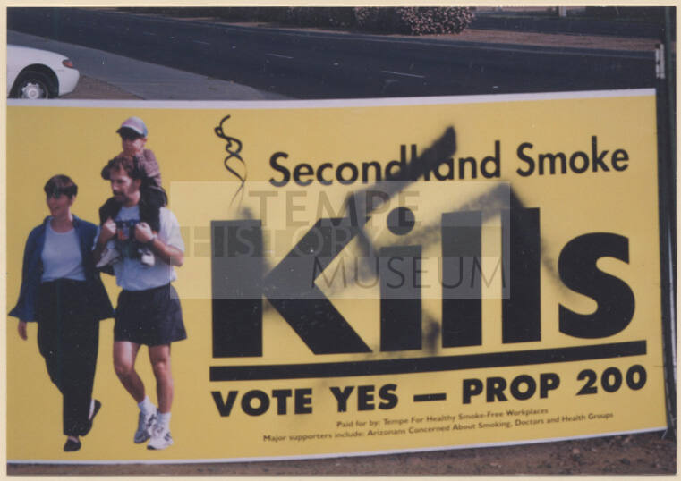 Proposition 200 Sign Defaced with a Spraypainted Swastika.