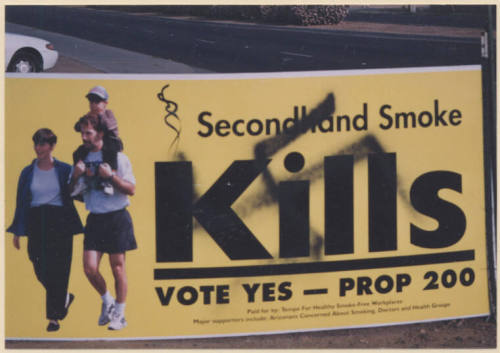Proposition 200 Sign Defaced with a Spraypainted Swastika.