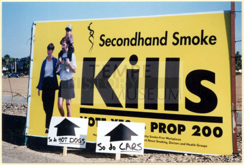 Proposition 200 Sign behind Signs Placed by Opponents to Proposition 200.
