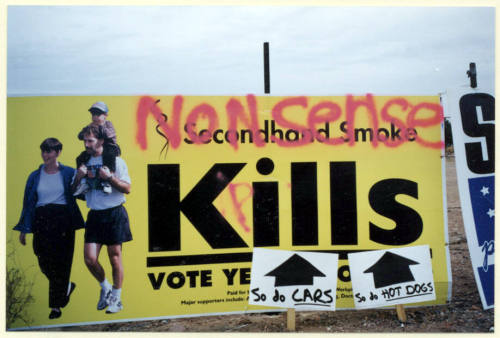 Defaced Prop 200 Sign, Rural and Warner Rd.