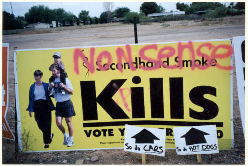 Defaced Prop 200 Sign - Warner and Rural.