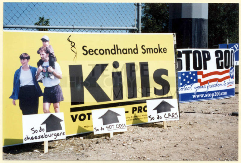 Street Signs For and Against Proposition 200.