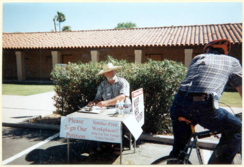 Dennis Cahill Collecting Petition Signatures for Proposition 200.
