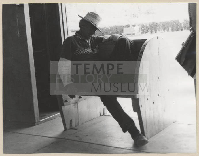 Old Man Sleeping in Downtown Tempe.