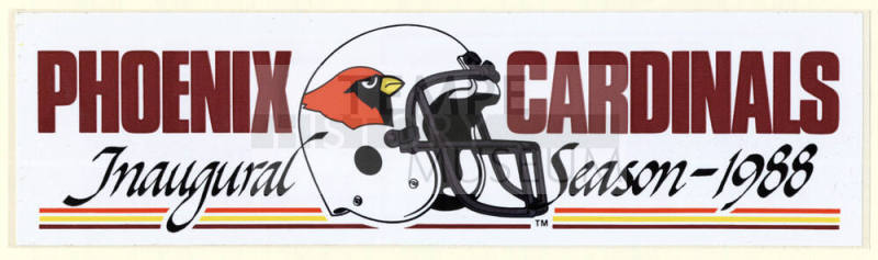 "Phoenix Cardinals Inaugural Season 1988" Bumpersticker.