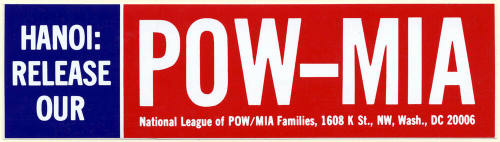 "Hanoi: Release Our POW-MIA" Bumpersticker.