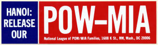 "Hanoi: Release Our POW-MIA" Bumpersticker.