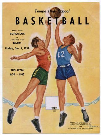 Tempe High School Basketball Game Program, Dec. 7, 1951