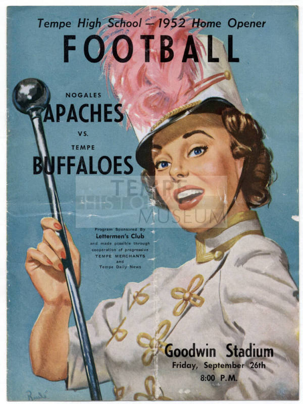 Tempe High School Sep. 26, 1952 Football Game Program.