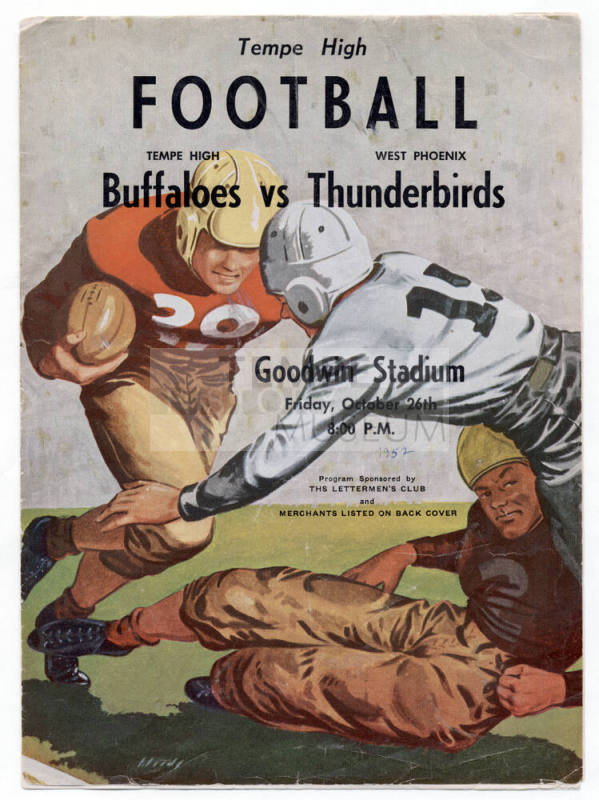 Tempe High School Football Program, Oct. 26, 1952.