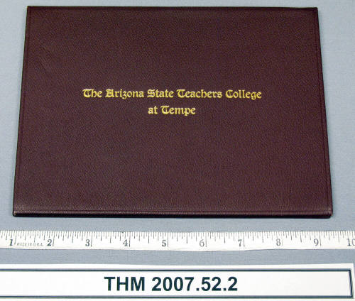 Arizona State Teachers College at Tempe Diploma, 1942 - Joel Avery Benedict
