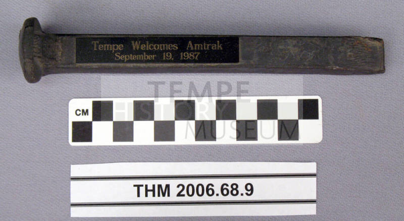 Tempe Welcomes Amtrak Commemorative Railroad Spike.