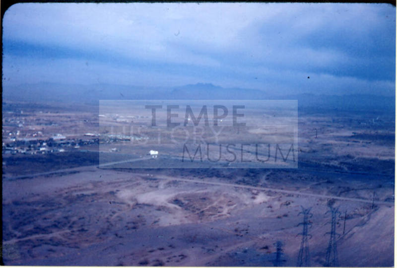 Tempe Looking NE from Tempe Butte, 1970.