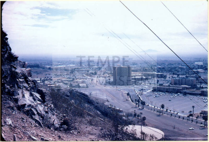 ASU View and Tempe from Tempe Butte, 1970.