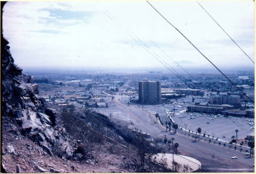 ASU View and Tempe from Tempe Butte, 1970.