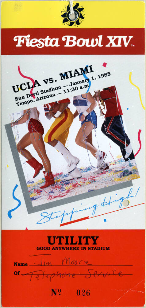 UCLA vs. Miami Fiesta Bowl General Pass 1985