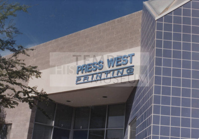 Press West Printing - 2010 East University Drive, Tempe, AZ.