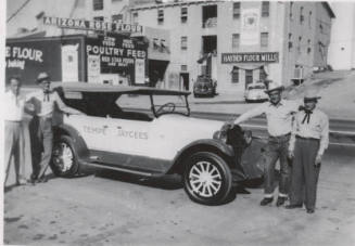 Tempe Jaycees automobile at Hayden Flour Mill, circa 1952