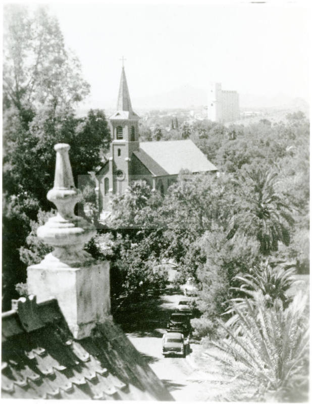 OS-23   View of Catholic Church from Old Main