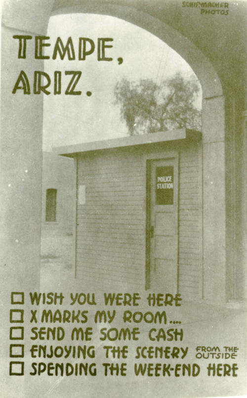 OS-27   Postcard of Tempe Police Station