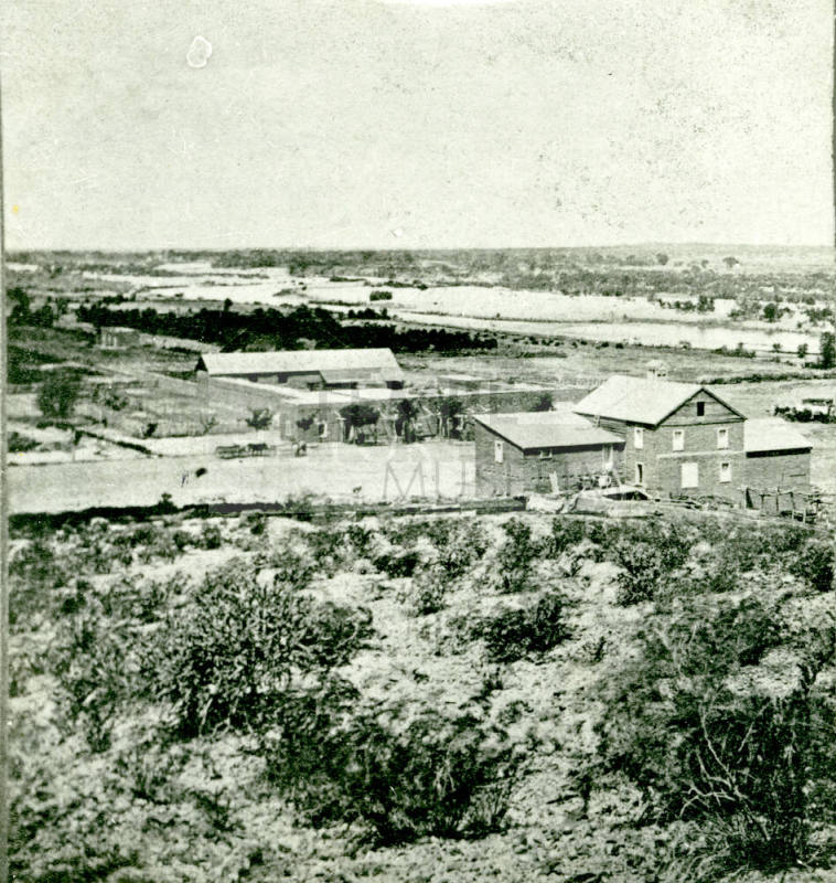 OS-48 Hayden House and Hayden Flour Mill- View from Tempe Butte, Tempe, Arizona