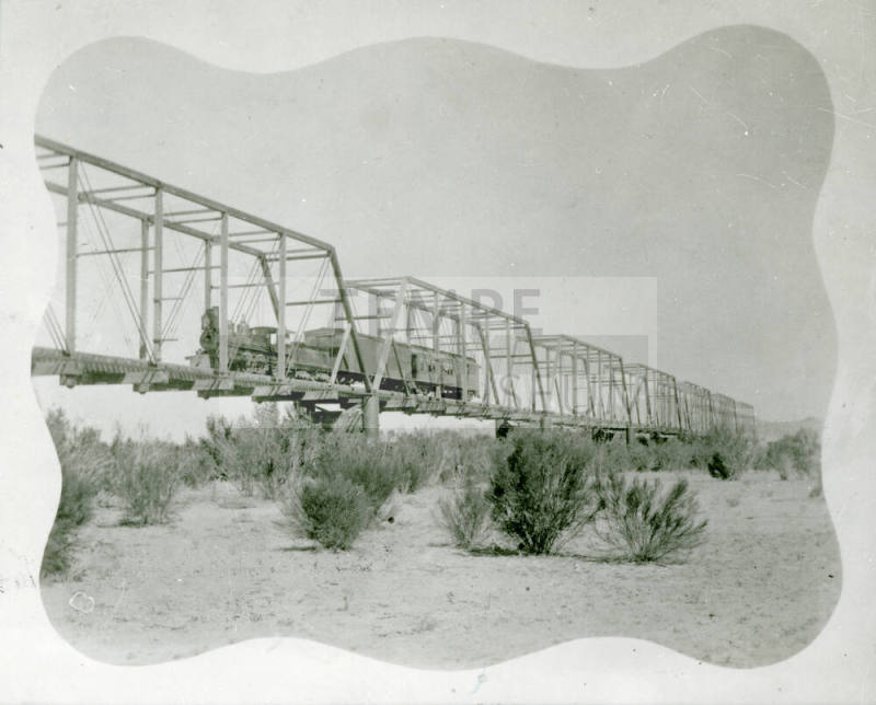 OS-130   Train crossing the Maricopa and Phoenix Railroad Bridge at Tempe