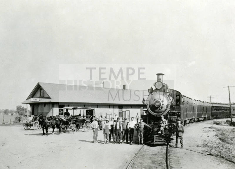 OS-132   Tempe Depot at West Second Street with Olive Hotel coach.