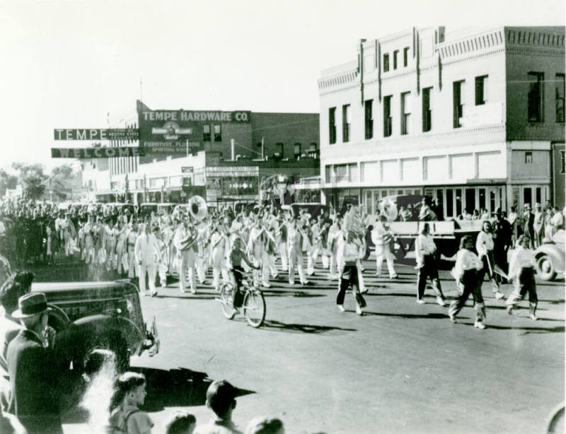 OS-114   Tempe Union High School Band Marching in Parade