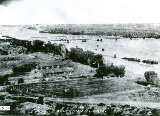 OS-128   Salt River, Railroad Bridge During Flood