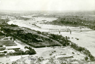 OS-129   Salt River, Railroad Bridge During Flood