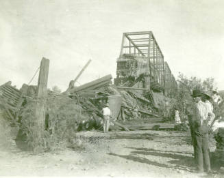 OS-142   Wreck of Maricopa and Phoenix Railroad on Bridge