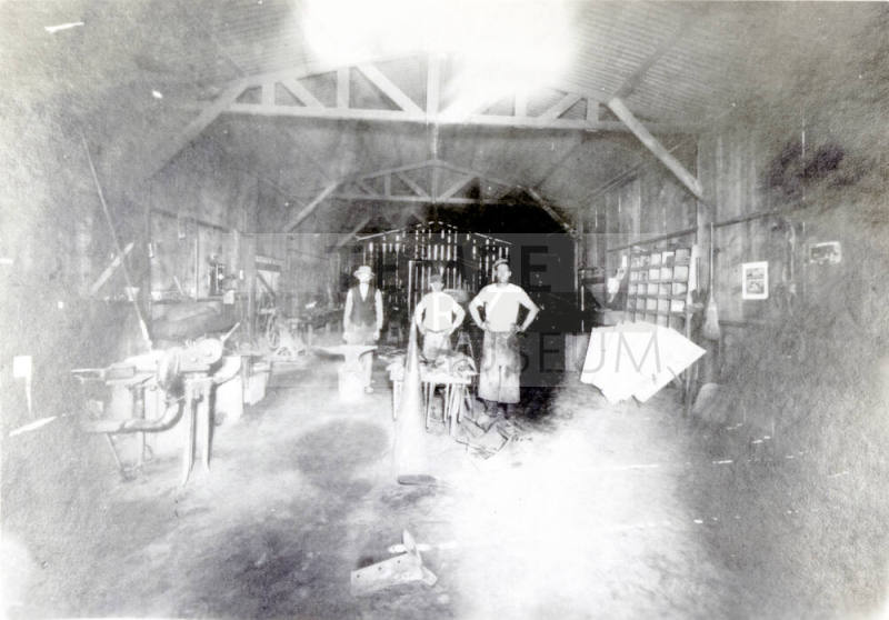 OS-179   Interior of Spain's Blacksmith Shop on 6th Street, Tempe, Arizona