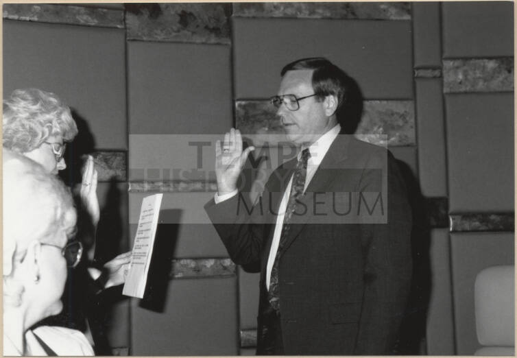 Swearing in of Harry Mitchell as Tempe Mayor, 1992.