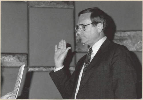 Harry Mitchell Swearing in as Mayor, 1992.